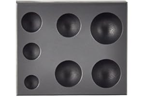 PMC SUPPLIES LLC 7 in 1 Graphite Glass Marble Sphere Round Mold for Glassblowing Casting Lamp Working