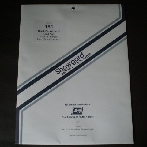 Showgard Strip Style Black Stamp Mounts Size 181