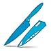 ZYLISS Chef's Knife with Sheath Cover, 7.5-Inch Non-Stick Stainless Steel Blade, Blue