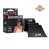 KT Tape Kinesiology Tape, Original Cotton Elastic Therapeutic Tape, 16-Feet, Uncut Roll, Black