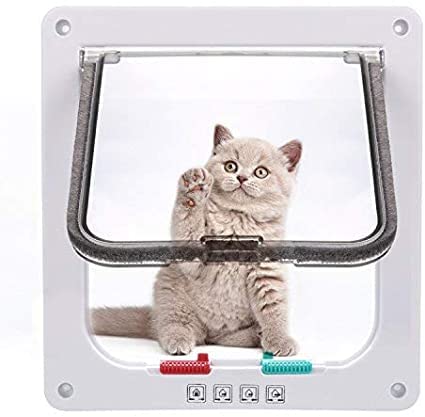 Classic Cat Flap - 4 Manual Locking Options - White