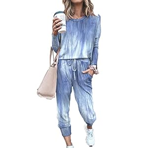 Trainingspak voor dames, tweedelige eenkleurige casual top met lange mouwen en sportswear