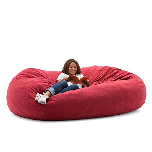 Big Joe XXL Fuf Foam Filled Bean Bag Chair, Comfort Suede, Sierra Red