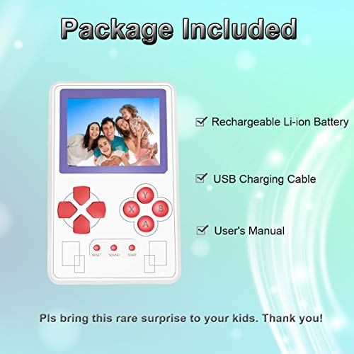 Beico Portable Handheld Game Console for Kids and Adults with Built in 318 Classic Old Style Video Games Perfect for Holiday or Travel Entertainment Children Birthday Gift (White) - Thumbnail 7
