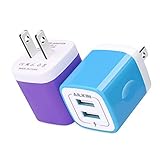 USB Wall Charger, Charger Adapter, Ailkin 2-Pack 2.1Amp Dual Port Quick Charger Plug Cube Replacement for iPhone 7/6S/6S Plus/6 Plus/6/5S/5, Samsung Galaxy S7/S6/S5 Edge, LG, HTC, Huawei, Moto, Kindle