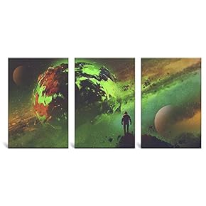 3 Panel Dream Place Astronaut Watching x 3 Panels