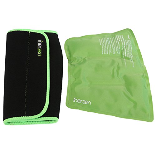 Inerzen Shin and Calf Support Hot and Cold Gel Therapy Wrap - Includes Hot or Cold Gel Pack for Pain Relief - Microwavable, Freezable, Reusable (One Size Fits All)
