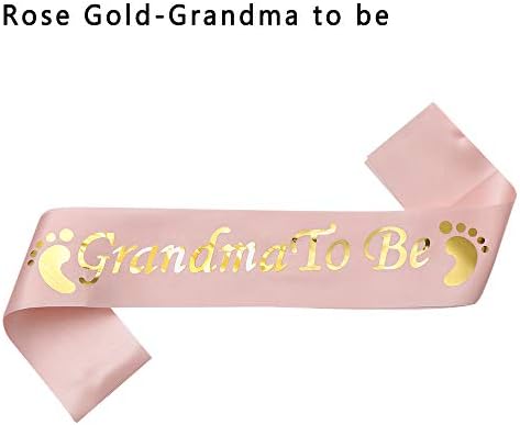 1Pc Mummy Grandma Big Sister Nanny Aunty To Be Satin Sash for Maternity Baby Shower Celebration Decoration(Grandma to be,rose gold)