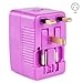 Yubi Power Dual Outlet Travel Adapter with 2 Universal Outlets - Built in Surge Protector and Neon Light Indicator - Foldable Prongs for Type A, C, G, and I Outlets | Works in 150+ Countries
