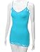 Bozzolo Women's Junior & Plus Adjustable Spaghetti Strap Lace Trim Tunic Tank Top