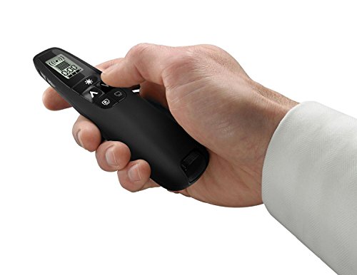 Clever Wireless Presenter | Professional Presentation Remote & Clicker PowerPoint, Keynote & Google Slides | USB Wireless Receiver, LCD Display & Powerful Green Laser Pointer | Up to 100 Ft. - Thumbnail 3