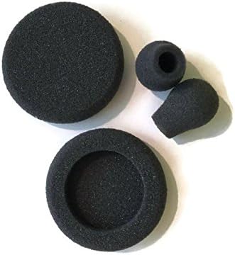Foam Ear Pads and Mic Windscreens for Telephone Headsets | 2 Ear Pads, 2 Windscreens in one order | Plantronics, Jabra, Smith Corona, VXI Headsets