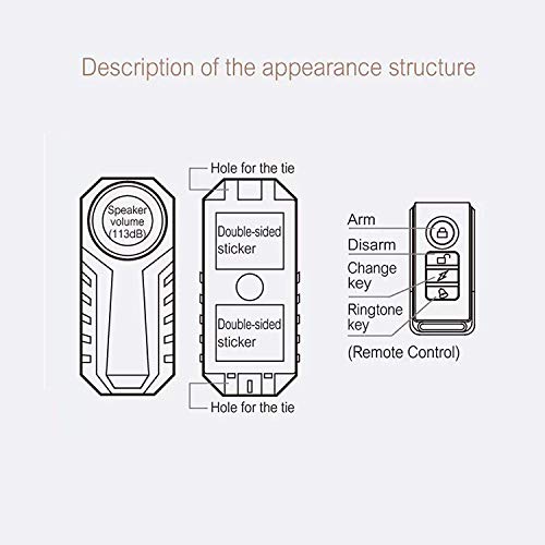 KCMYTONER 1 Pack 113dB Wireless Anti-Theft Vibration Waterproof Security Cycling Bike Alarm Motorcycle Bicycle Alarm with Remote Control - Thumbnail 7