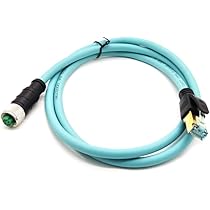 3.28ft M12 4 Pin to RJ45 Industrial Ethernet Cable, M12 4