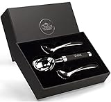 Chefast Ice Cream Scoop Kit - Elegant Set of Solid Scoop with Non-Slip Handle, Two Stainless Steel Spoons and Gift Box - Dishwasher Safe Scooper for Everything From Hard Ice Cream to Gelato & Sorbet