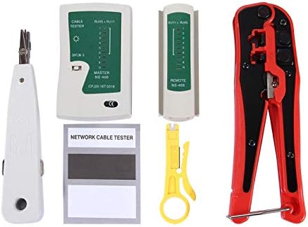 (#24) WLXY 4 in 1 Portable Crimping Stripper Punch Down Wire Line Detector Ethernet Network Cable Tester Tools Kits