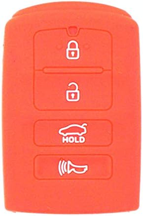 WFMJ Red 4 Buttons Silicone Smart Remote Key Case Cover Chain for Kia K9 Cadenza K7