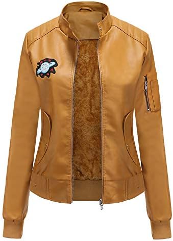 Women's Faux Leather Jackets Zip Up 