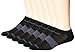 Saucony Men's Arch Stripe Performance No Show Socks, Black Grey (6 Pairs), Shoe Size: 8-12