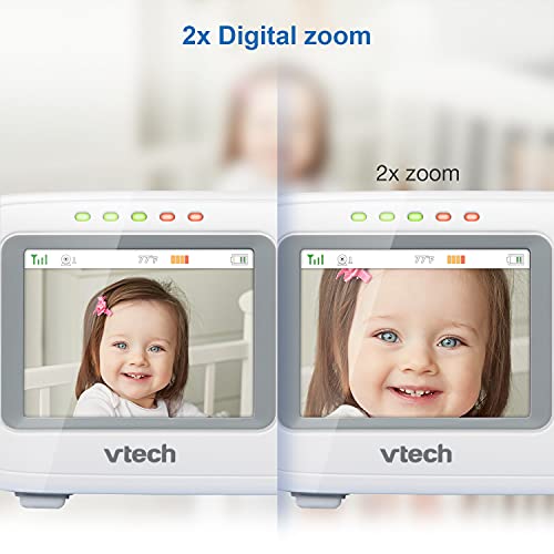 VTech VM320 Video Baby Temperature Monitor, Invisible Night Vision, Soothing Sounds, 2Way Talk