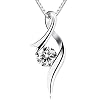 Bijoux Colliers Catcher argent sterling 925, pendentif zircone cubique twist coeur.