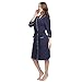 M&M Mymoon Womens Cotton Robe Soft Breathable Kimono Robes Knit Bathrobe Loungewear Short Sleepwear (Navy Blue, L)