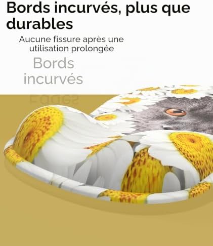 Tapis de Souris avec Support pour Repose-Poignets en Gel, Ergonomique Concave à Support Doux et Base antidérapante (Z-Chat-3)