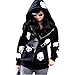 Meilaier Womens Fashion Skull Hoodies Outwear Zip Up Hooded Coats Jackets (L, Black)