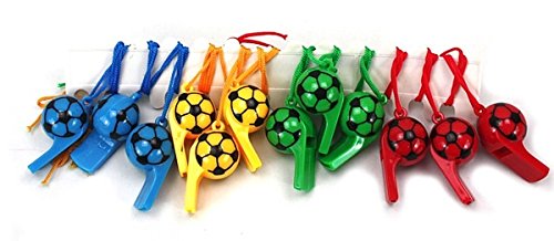 Kaufen-schenken-spielen 8 Fußball-Trillerpfeifen Kindergeburtstag Sport Farbig