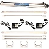 Bluonics 55W Ultraviolet Light UV Water Sterilizer Purifier Filter for Whole House Water Purification 12 GPM with 3/4