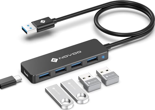 NOVOO 4 porte Data Hub USB C a USB 3.0 5Gbps Adattatore USB... en promo sur Amazon