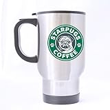 Funny Designed Style STAR PUGS COFFEE Stainless Steel Travel Mug Sliver 14 Ounce Coffee/Tea Mug - Personalized Gift For Birthday,Christmas And New Year
