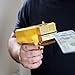 Bee You - Money Gun Paper Playing Spray Money Gun Make it Rain Toy Gun, Handheld Cash Gun Fake Bill Dispenser Money Shooter with 100 Pcs Play Money(Chrome Gold)