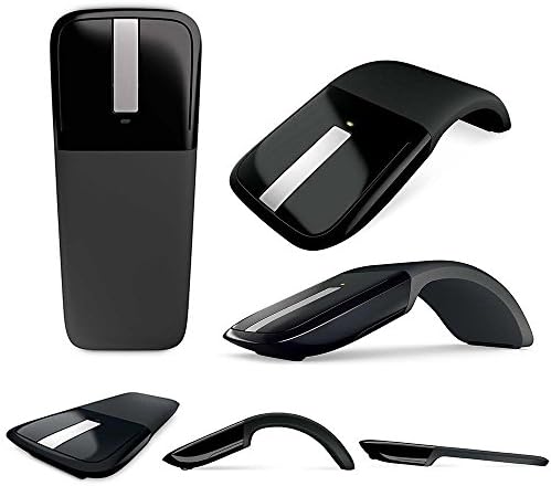 New Folding Mouse 2.4GHz Arc Optical Touch Wireless Mouse with USB Receiver for Notebook(Black)