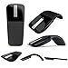 New Folding Mouse 2.4GHz Arc Optical Touch Wireless Mouse with USB Receiver for Notebook(Black)