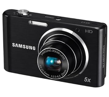 Samsung ST77 Digitalkamera (16 Megapixel, 5-fach opt. Zoom, 7,6 cm (3 Zoll) Display, bildstabilisiert, nur micro-SD) schwarz