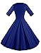 GownTown Womens Dresses V-Neck 3/4 Sleeves 1950s Vintage Dresses Swing Stretchy Dresses