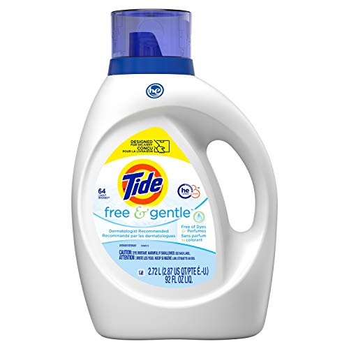 Tide Free & Gentle Laundry Detergent Liquid Soap, 64 Loads, 92 Fl Oz, He Compatible