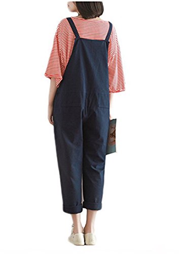 image for Aedvoouer YAELUCKY Women Cotton Linen Overalls Adjustable Strap Patter