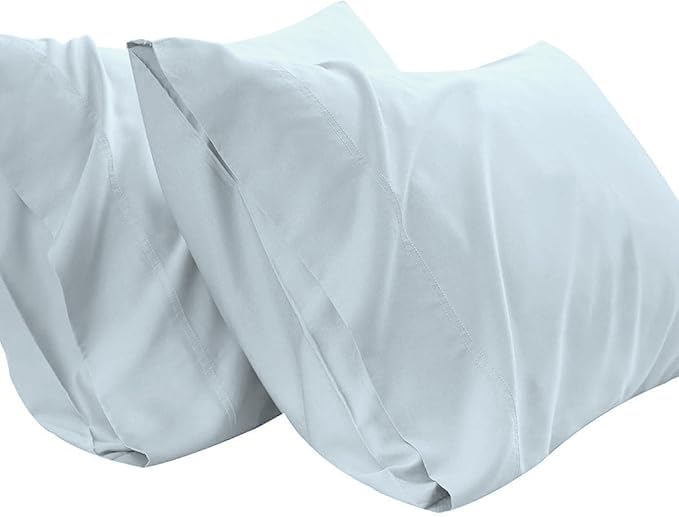 TBM Oversize Pillow Case Extra Large Fits Even The Fluffiest Pillows Including Huge Gaint Pillows Extra Tall Pillowcase 100% Egyptian Cotton 600 Thread Count (Sea Foam, King 23W X 43L) Image