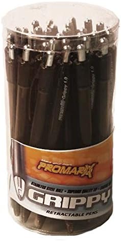 JUNGLESUPPLY 30ct Grippy Rectractable Black Pen (PACK OF 6)
