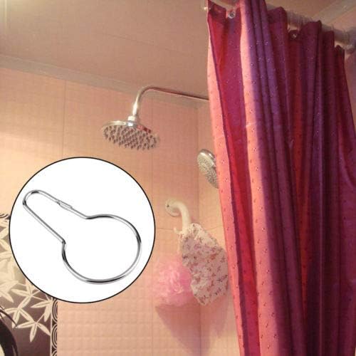 Silver Gourd Hooks Shower Curtain Hook Bath Bathroom Rings Clip Glide Hanger