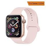 YANCH for Apple Watch Band 38mm, Soft Silicone Sport Band Replacement Wrist Strap for iWatch Nike+,Sport,Edition,M/L,Pinksand