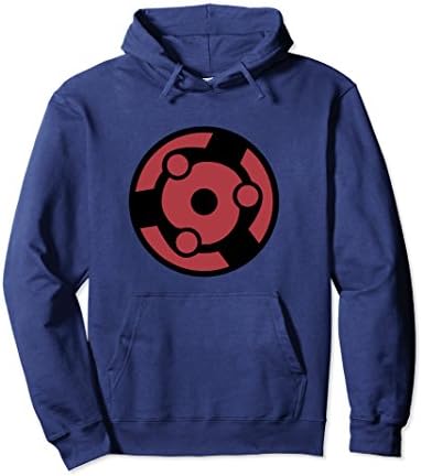 Unisex Anime Hoodie - Eternal sharingan Big logo Large Navy
