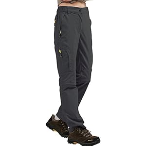 Women’s Quick Dry Hiking Convertible Cargo Pants #4409-Grey,M 30