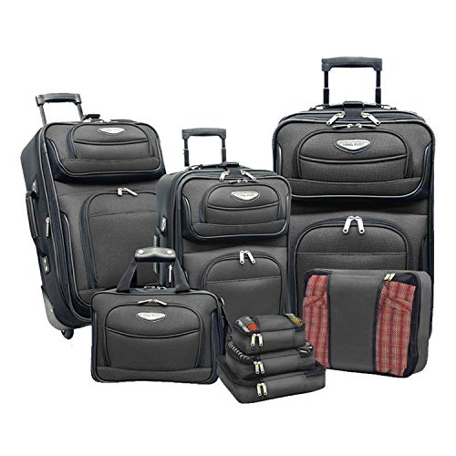 Travel Select Amsterdam Expandable Rolling Upright Luggage Set 8-Piece, Gray