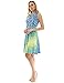 PattyBoutik Women Keyhole Back A-Line Dress (Blue, Green and Yellow 22 Medium)