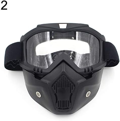 dljztrade Detachable Goggle Helmet Glasses Universal Motorcycle Ski Bike Open Face Mask (1Pcs)