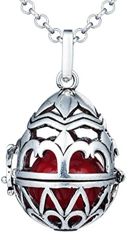 Vintage Silver Musical Ball Bell Pregnancy Chime Hollow Pendant Necklace for Women Baby Gift