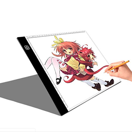 Portable A4 Ultra-Thin LED Art craft Tracing Light Box, Template Drawing Copyboard Tracking Pad with USB Cable for Artists, Sketching, Animation, Designing, Tattoo, Architecture (No dimming & No scal)